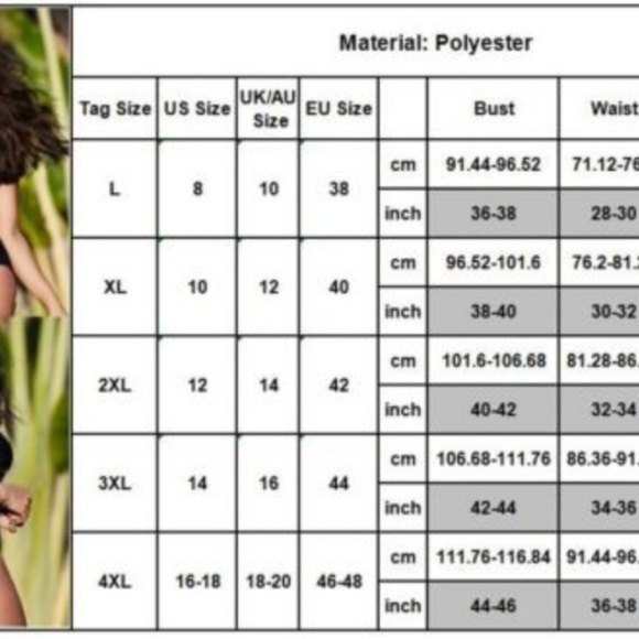 SALE BLACK PLUS SWIMSUIT - Picture 2 of 2